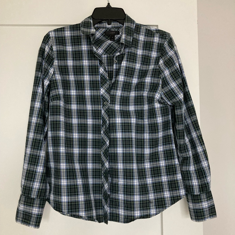 JCrew plaid button down shirt